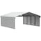 Arrow Storage Products Galvanized Steel Carport, W/ 2-Sided Enclosure, Compact Car Metal Carport Kit, 20'x20'x9', Eggshell CPH202009ECL2 - alternate 1